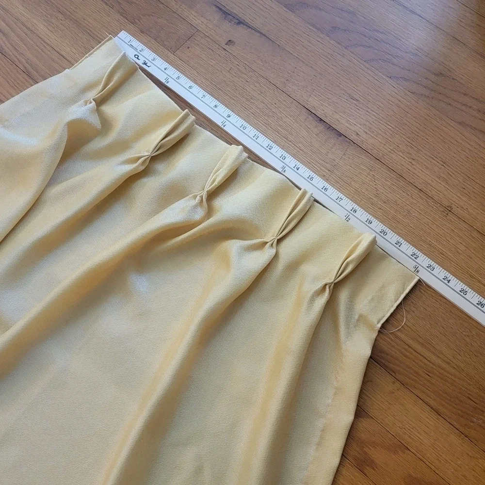 VTG 70s Window Curtain Panels Drapes Set of 2‎ Yellow Pinch Pleat Beige 23